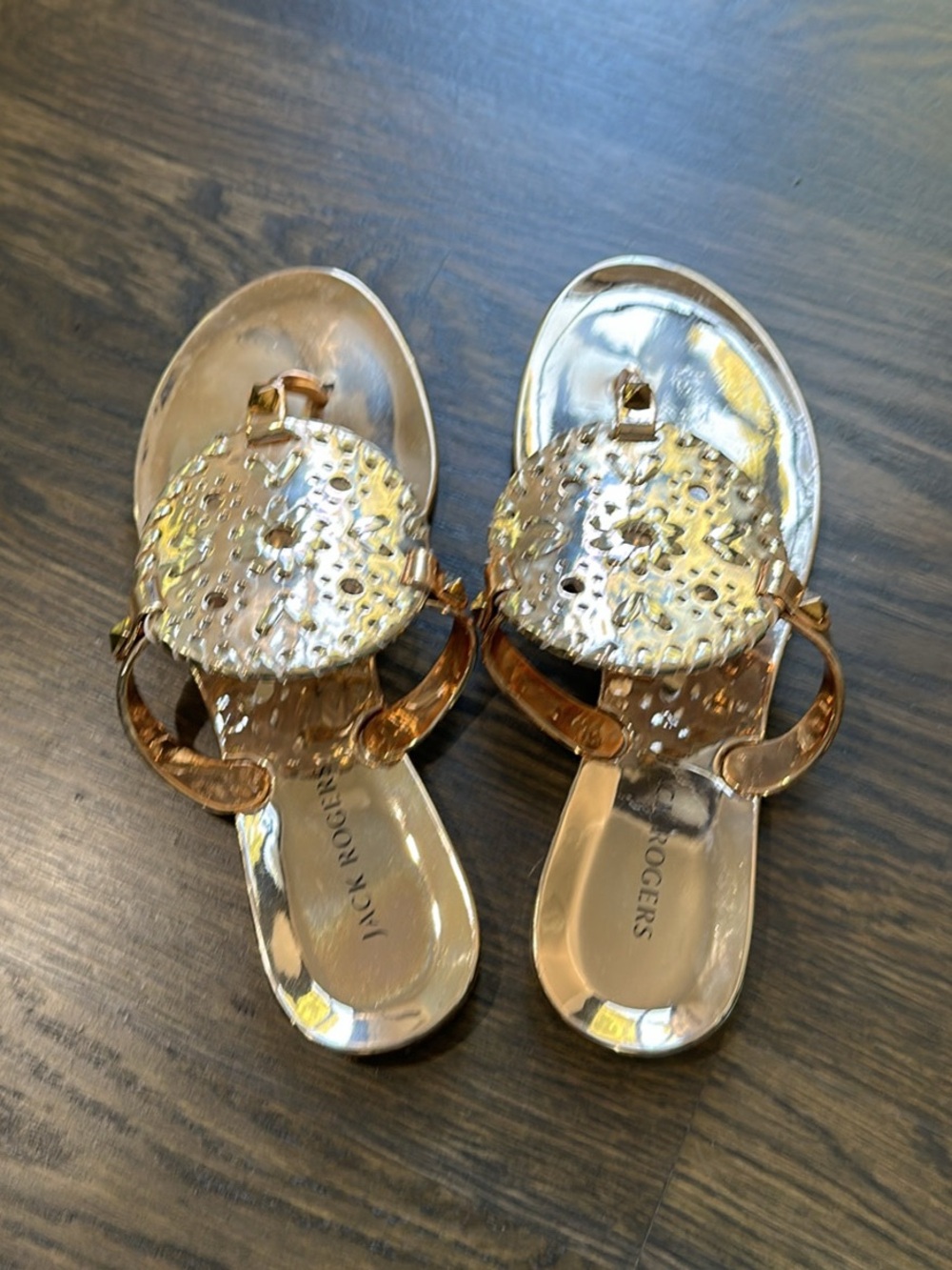 Jack Rogers Metallic Gold Girls' Medallion Sandals